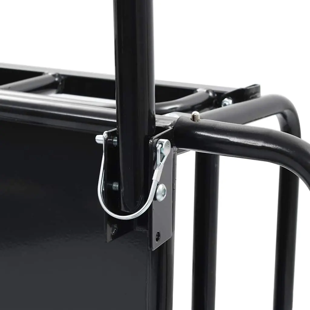 Bike Trailer Steel Frame Two-Wheeled Cargo Hauler Foldable Black