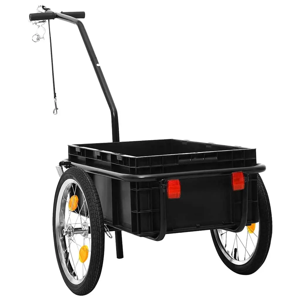 Bike Trailer Hand Wagon Steel Frame 155x60x83cm Black