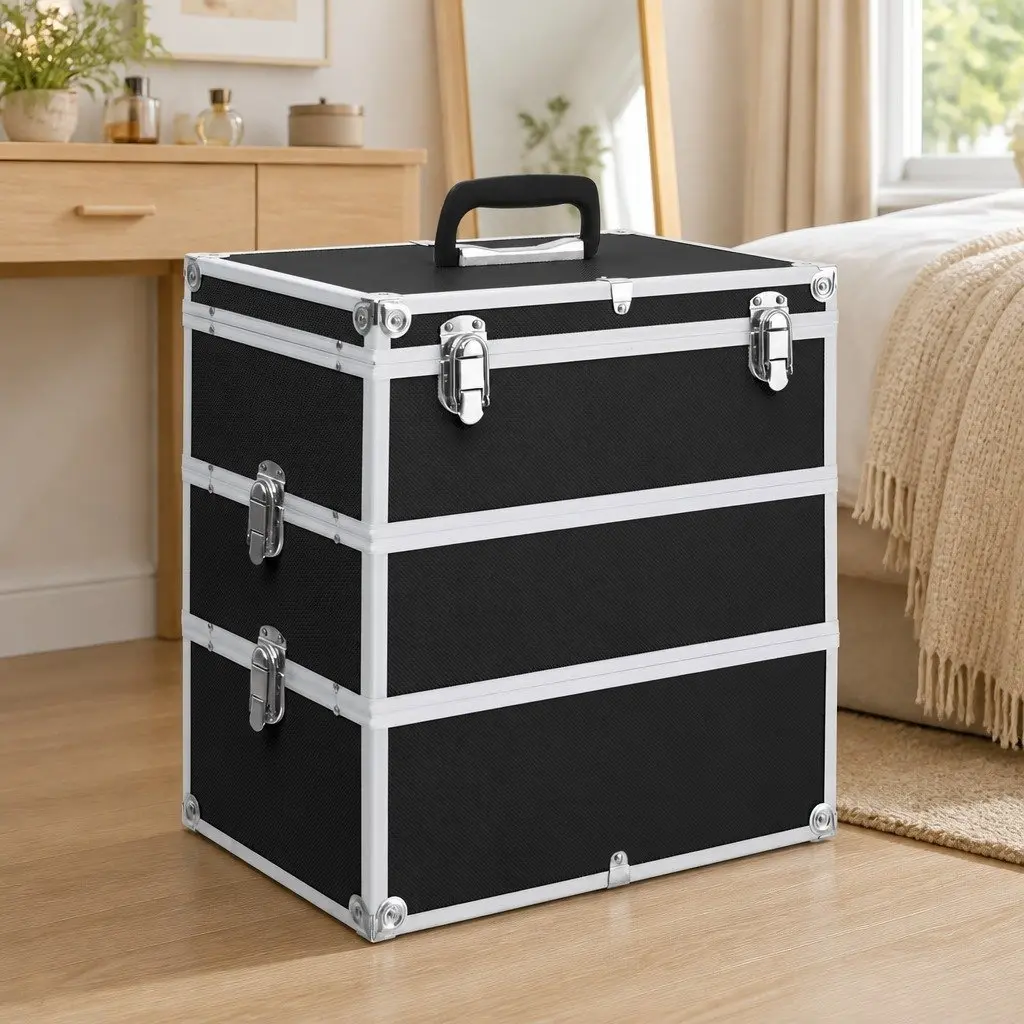 Cosmetics Organizer Black Vanity Box 37x24x40 cm