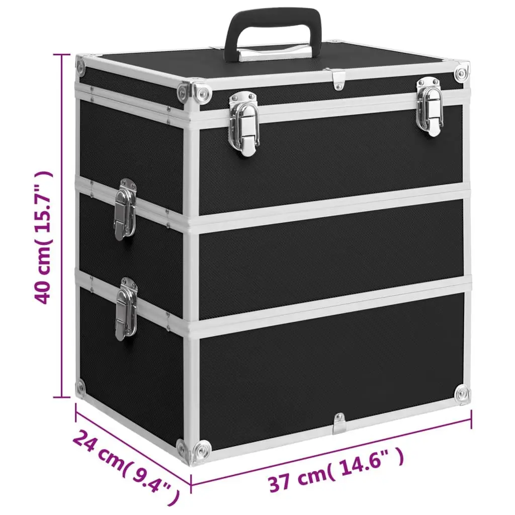 Cosmetics Organizer Black Vanity Box 37x24x40 cm