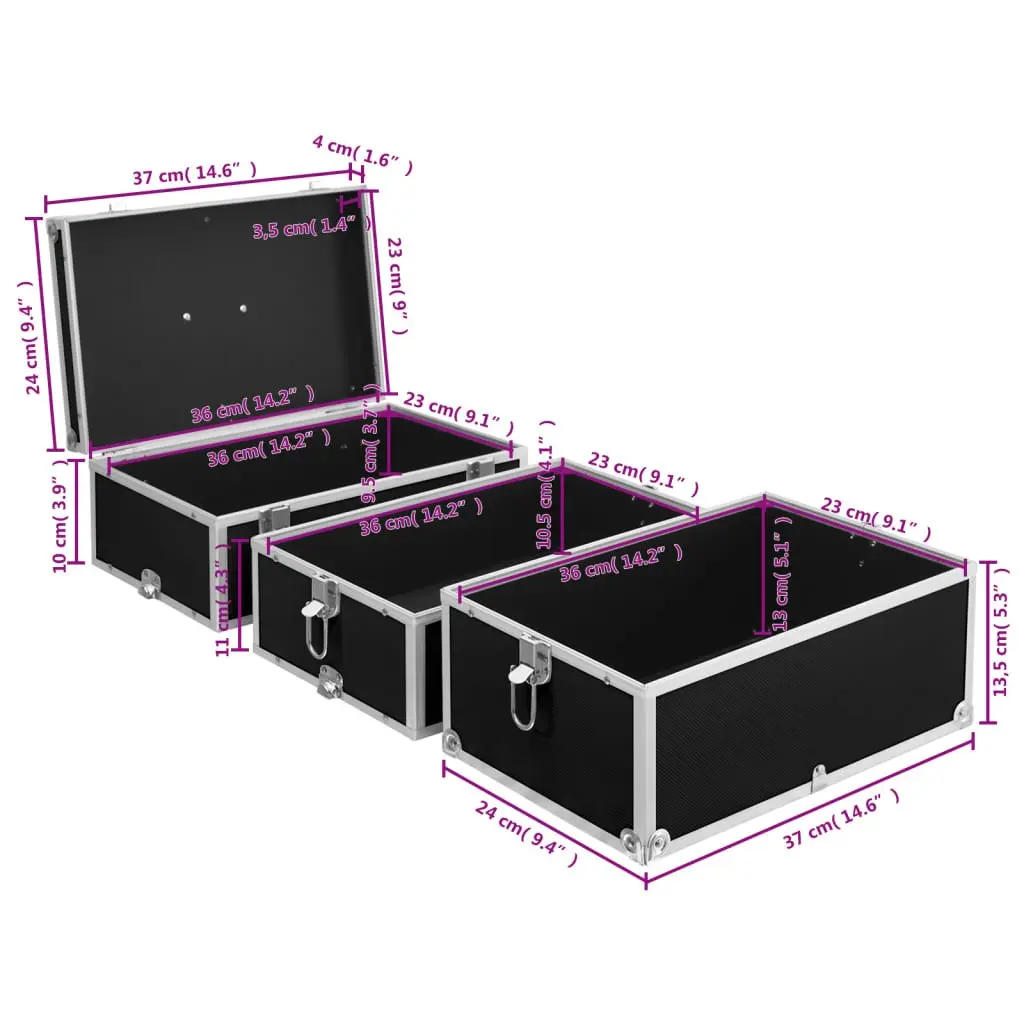 Cosmetics Organizer Black Vanity Box 37x24x40 cm
