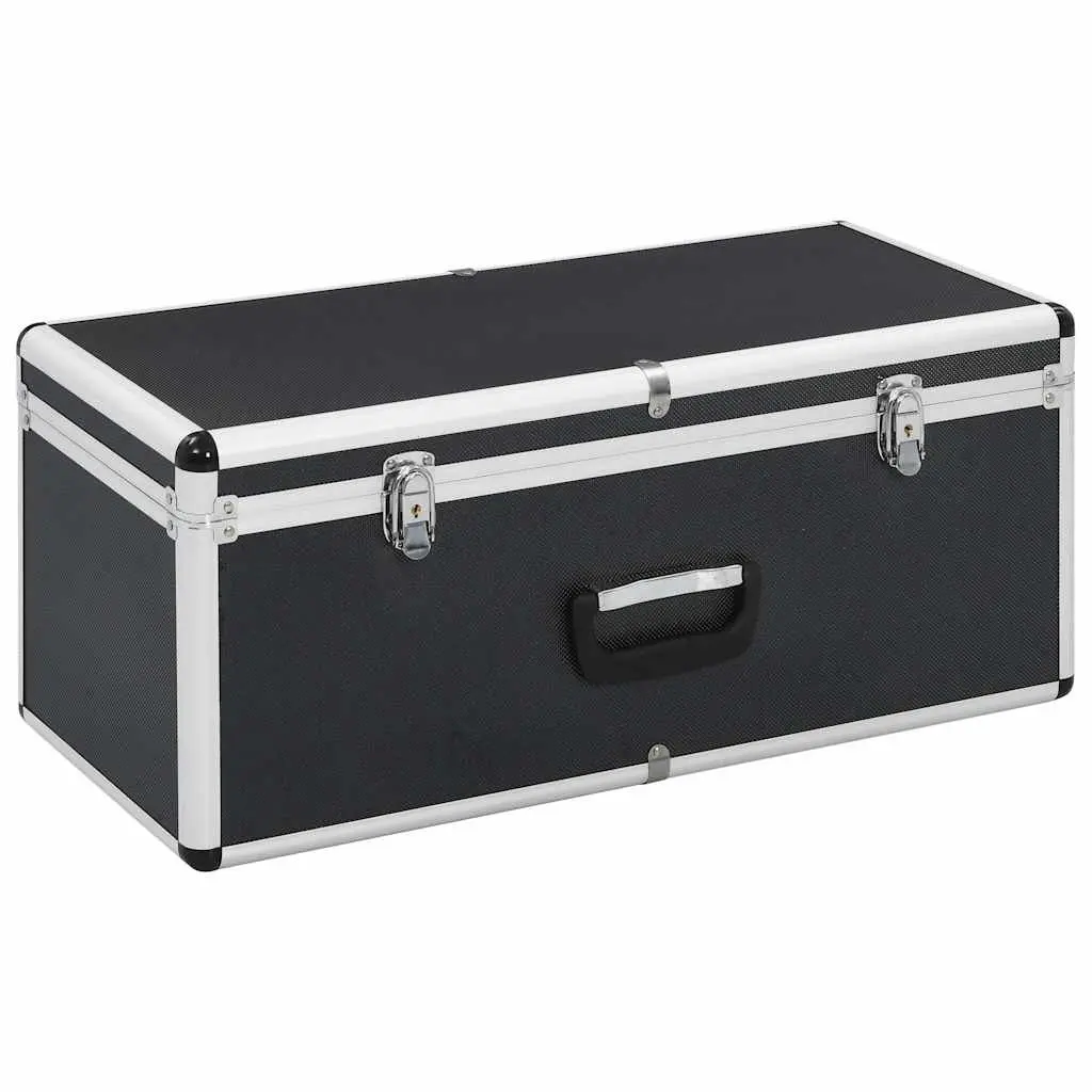 Storage Cases Wood ABS Aluminium 2 Piece Black