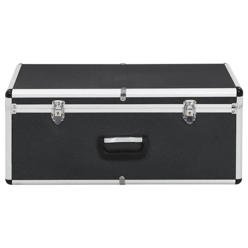 Storage Cases Wood ABS Aluminium 2 Piece Black