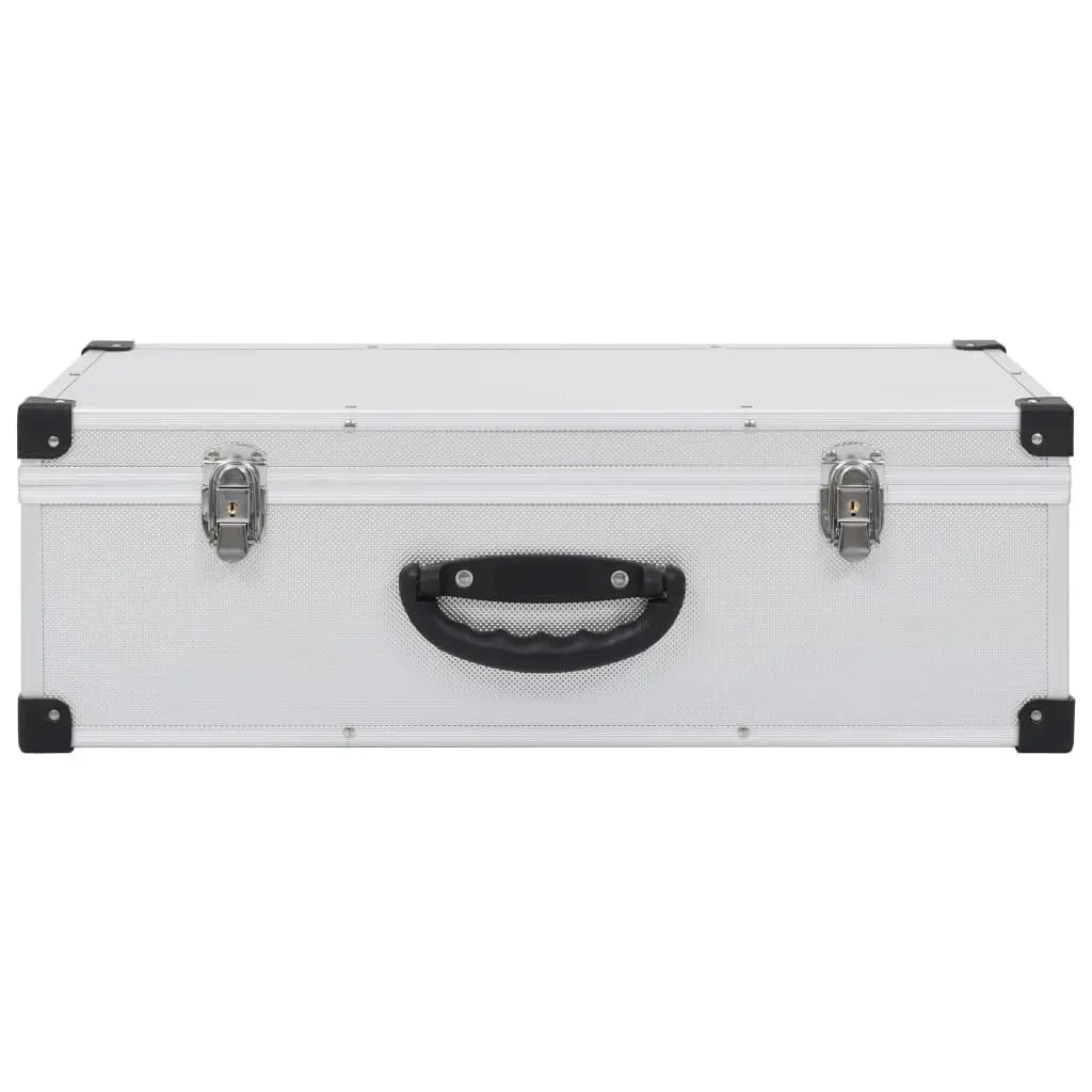 Silver CD Storage Case for 80 Discs with Lock