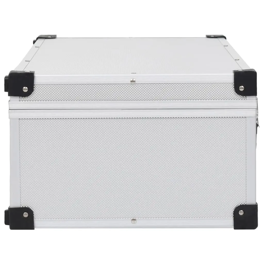 Silver CD Storage Case for 80 Discs with Lock