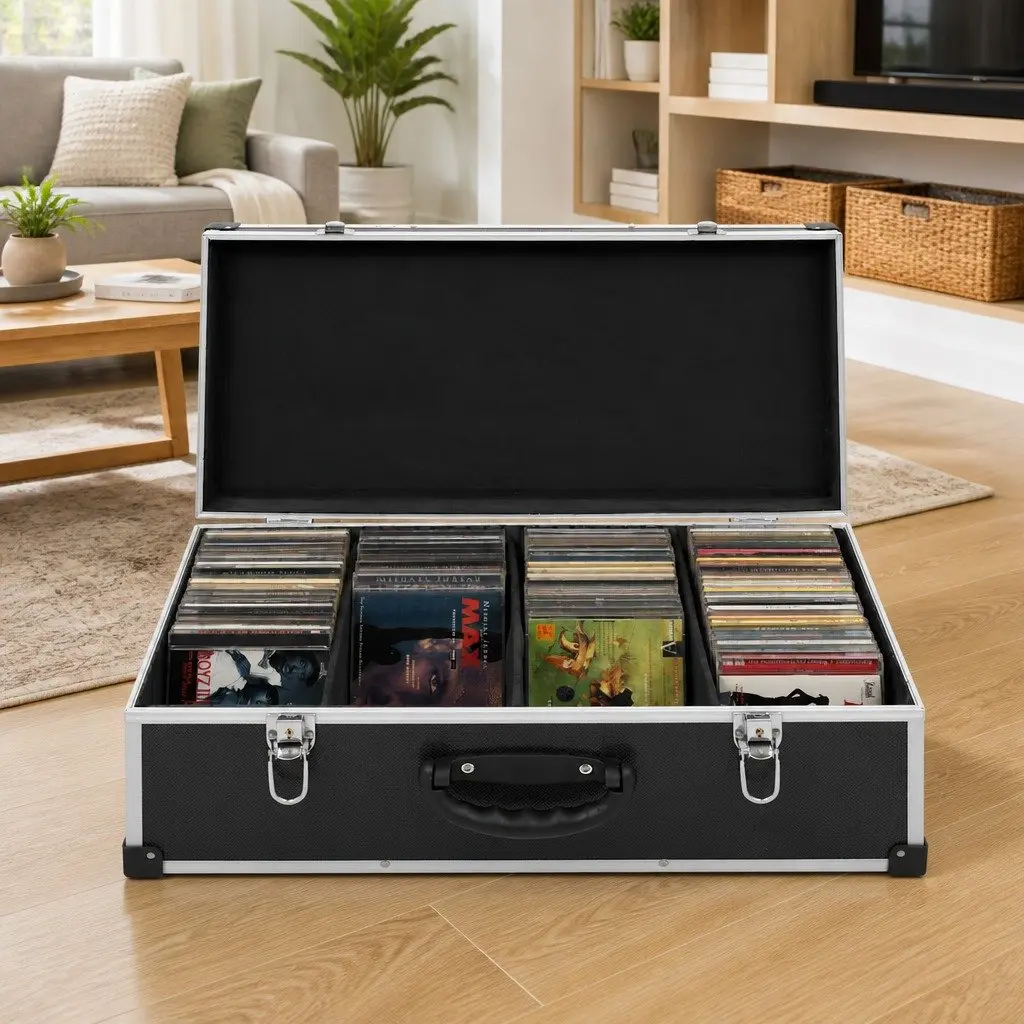 CD Storage Box for 80 Discs with Lock