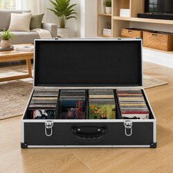 Durable CD Storage Box for 80 Discs with Lock