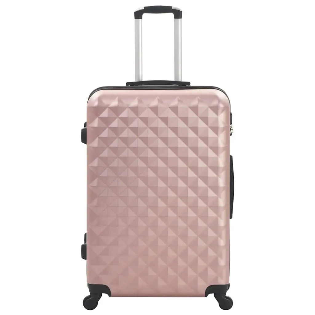 Hardcase Trolley Set 3 Piece Luggage Suitcase Gold ABS Shells Carrying Handle