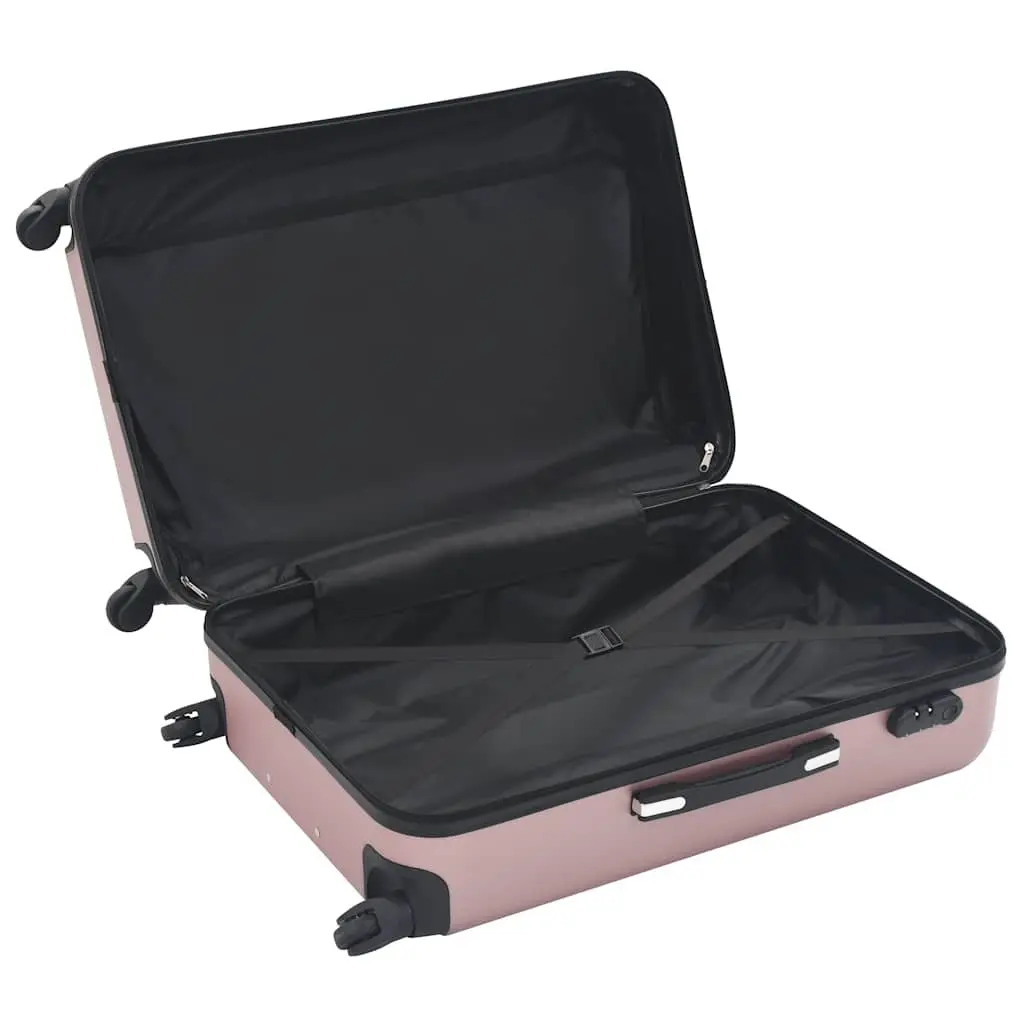 Hardcase Trolley Set 3 Piece Luggage Suitcase Gold ABS Shells Carrying Handle