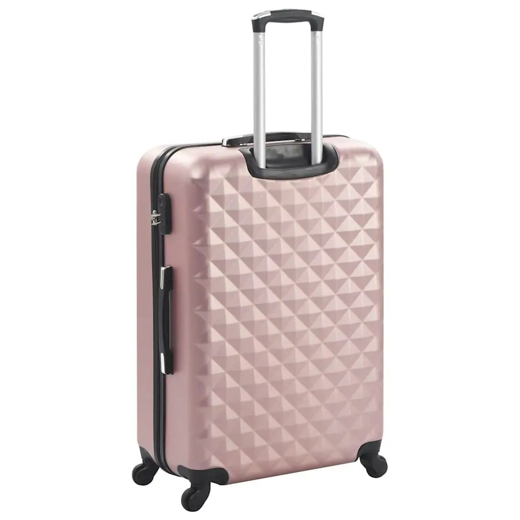 Hardcase Trolley Set 3 Piece Luggage Suitcase Gold ABS Shells Carrying Handle