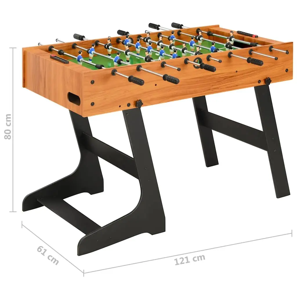 Folding Foosball Table 121cm Brown Indoor Game Room Football Soccer Competition