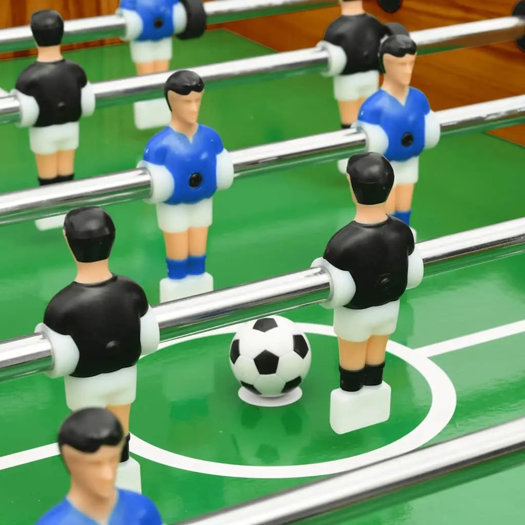 Folding Foosball Table 121cm Brown Indoor Game Room Football Soccer Competition