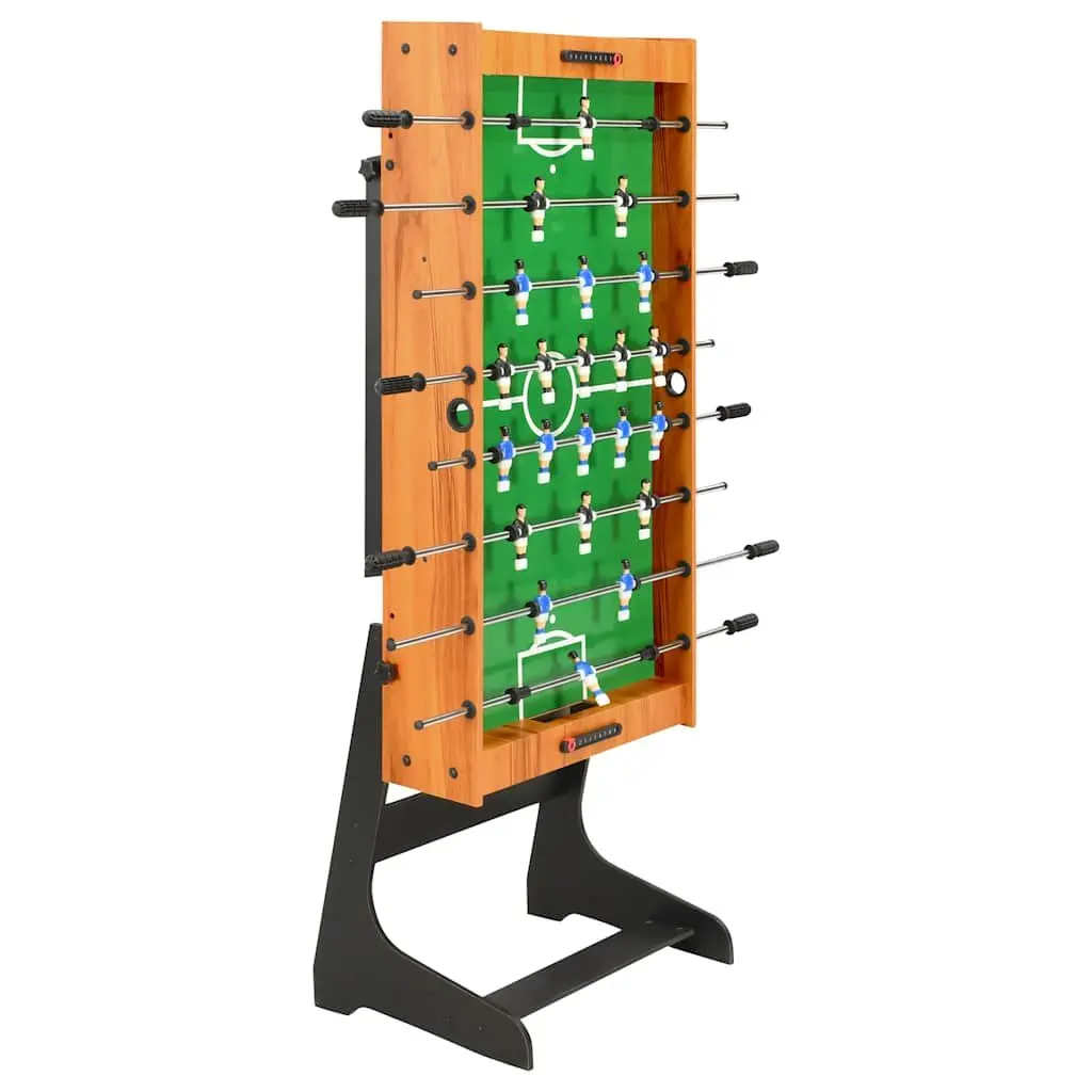 Folding Foosball Table 121cm Brown Indoor Game Room Football Soccer Competition