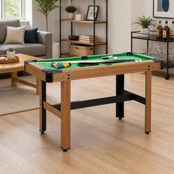 4 Feet Billiard Table Pool Game Room Indoor Brown 122x61x76cm with Accessories