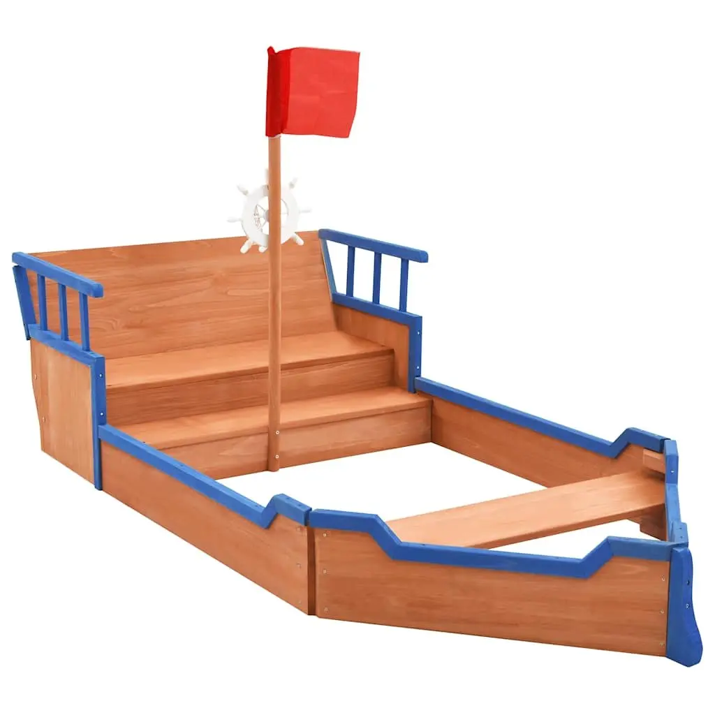 Wooden Sandbox with Pirate Ship Theme