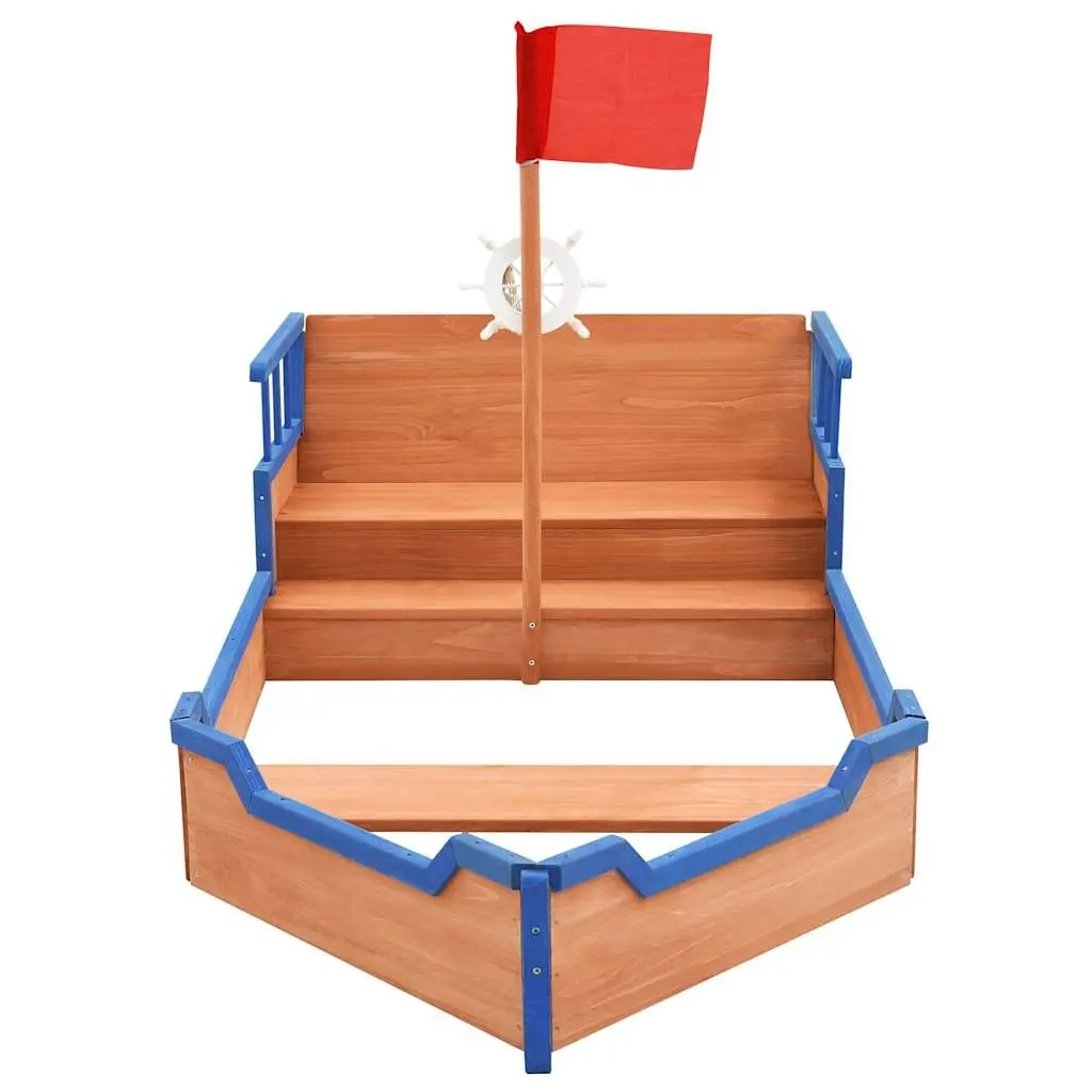 Wooden Sandbox with Pirate Ship Theme
