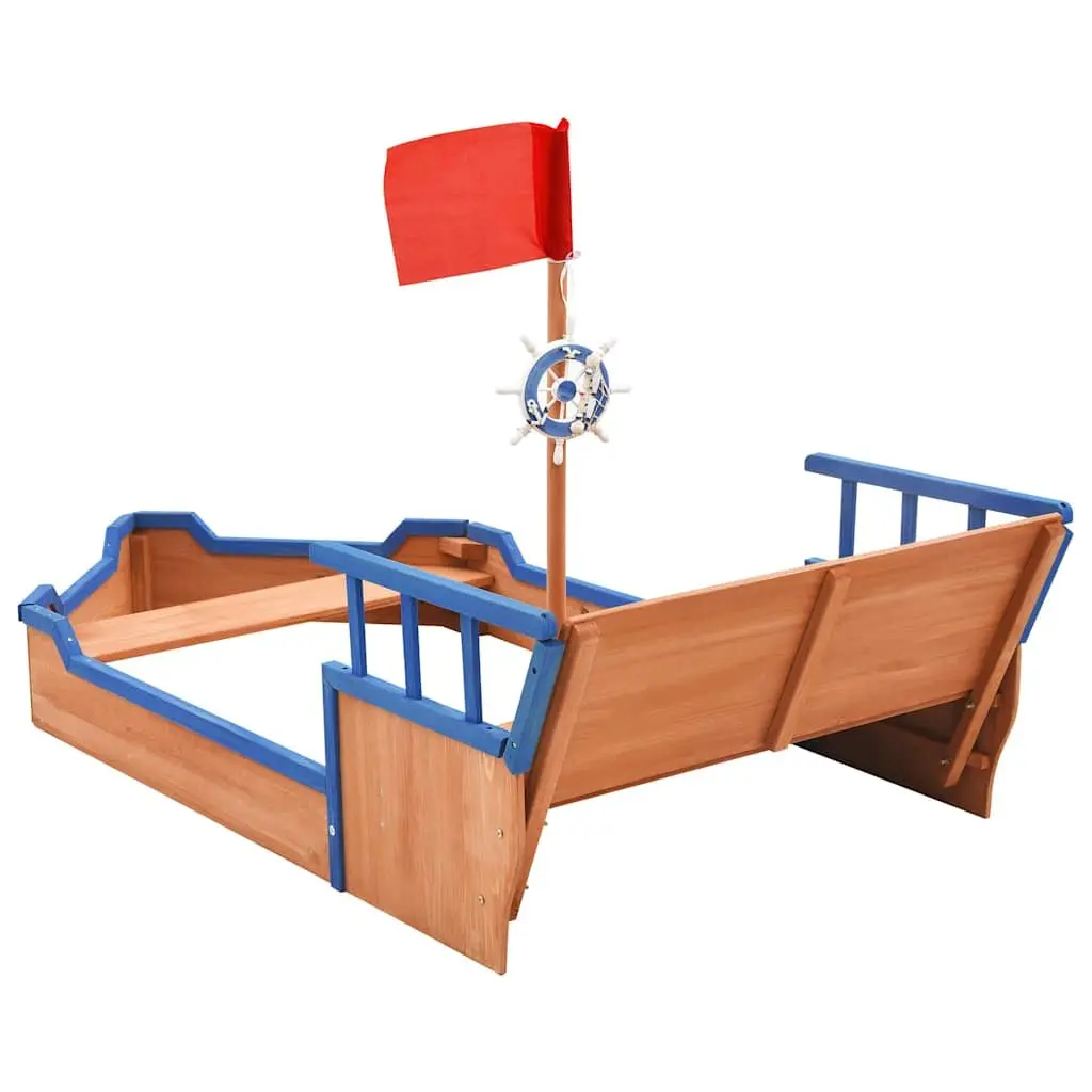 Wooden Sandbox with Pirate Ship Theme