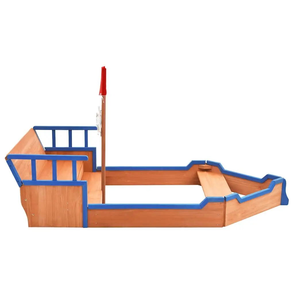 Wooden Sandbox with Pirate Ship Theme