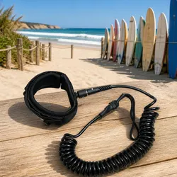 10 Inch Padded Ankle Strap Coiled Leash for Water Sports