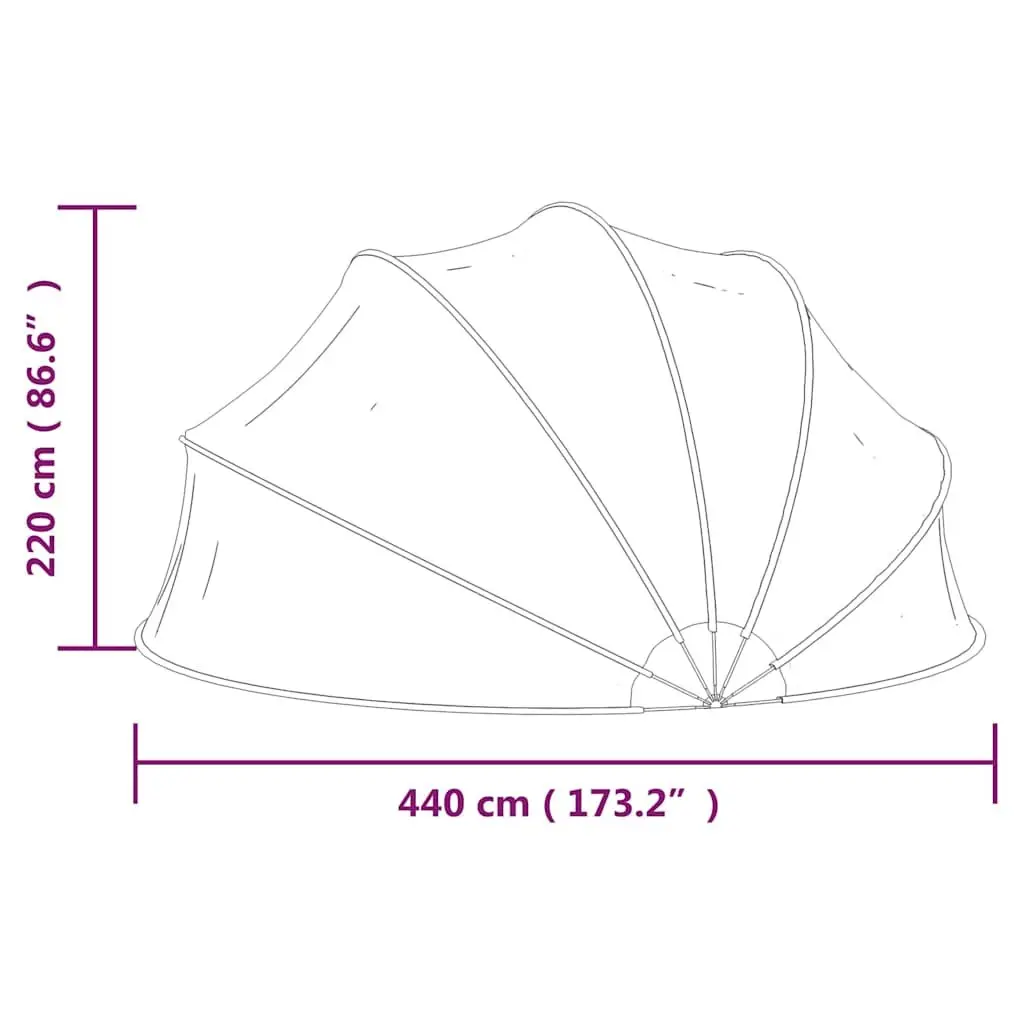 Pool Dome 440x220 cm with Transparent Cover