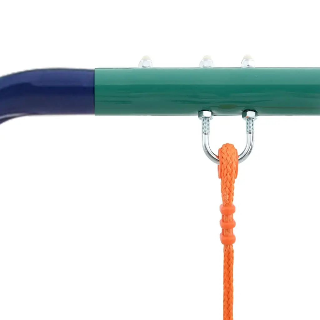 Orange Steel A-Frame Swing Set with Gymnastic Rings
