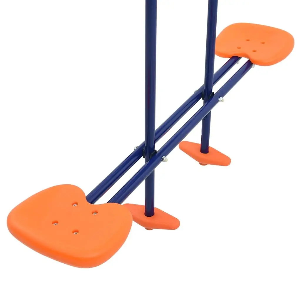 Orange Steel A-Frame Swing Set with Gymnastic Rings