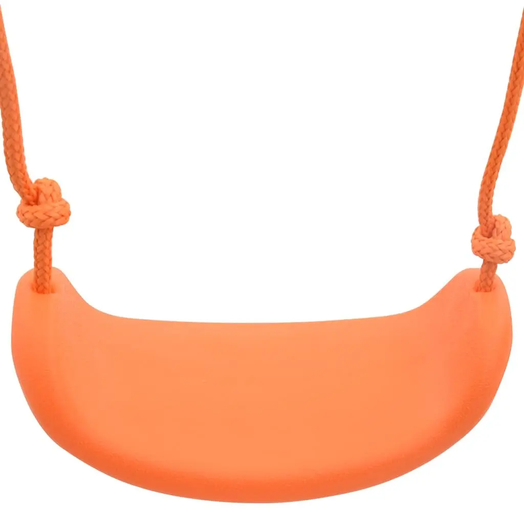 Steel A-Frame Swing Set for Kids with 2 Plastic Seats Orange Outdoor Play Equipment