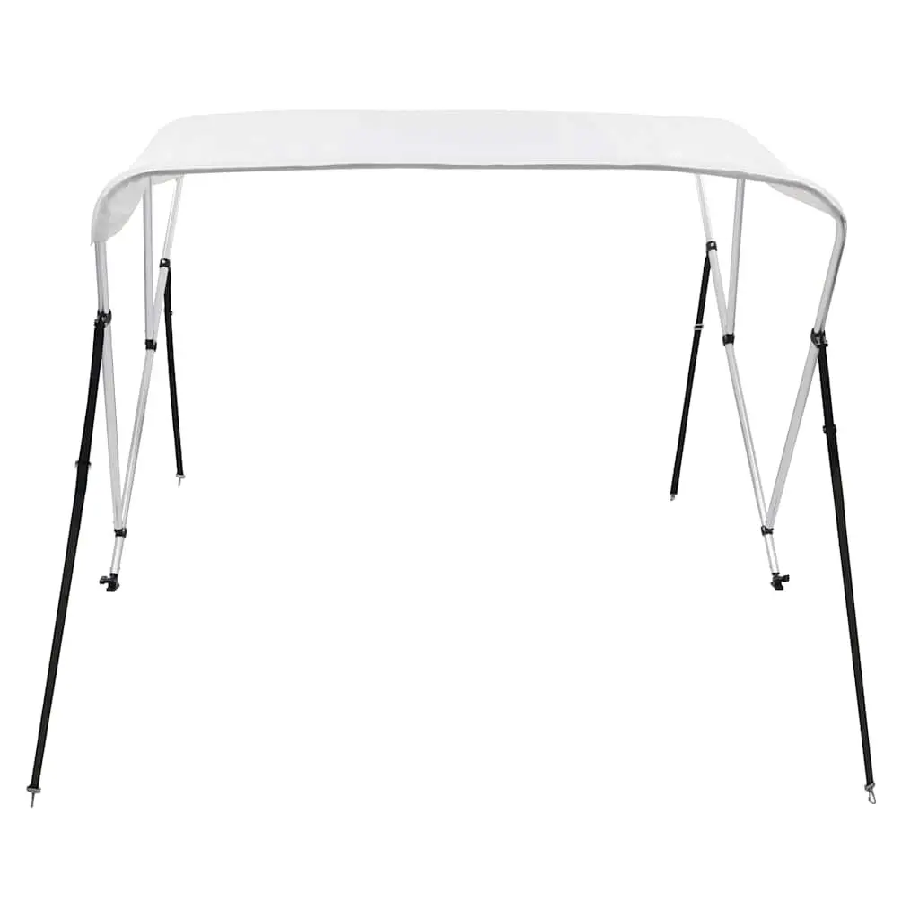 Boat Bimini Top with 3-Bow Frame in White