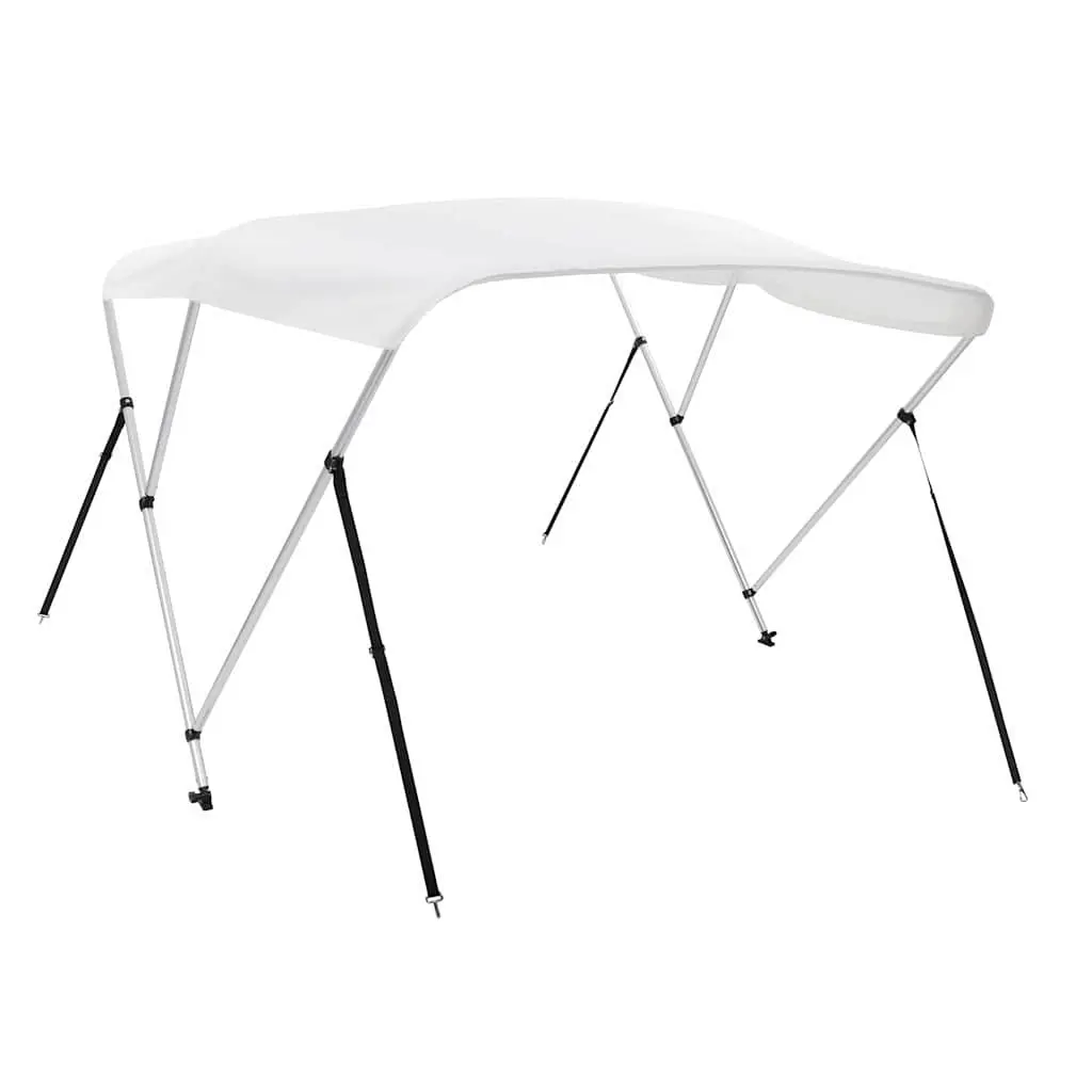 Boat Bimini Top with 3-Bow Frame in White