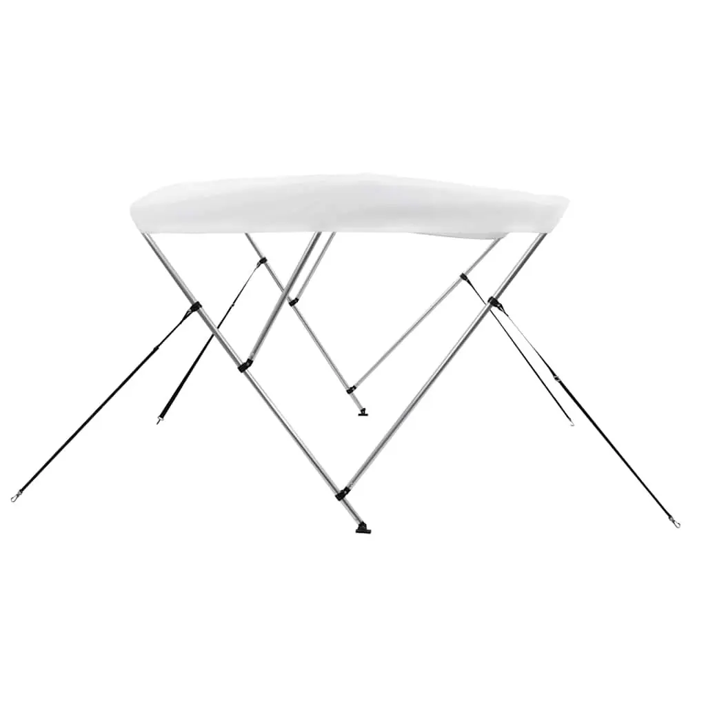 Boat Bimini Top with 3-Bow Frame in White