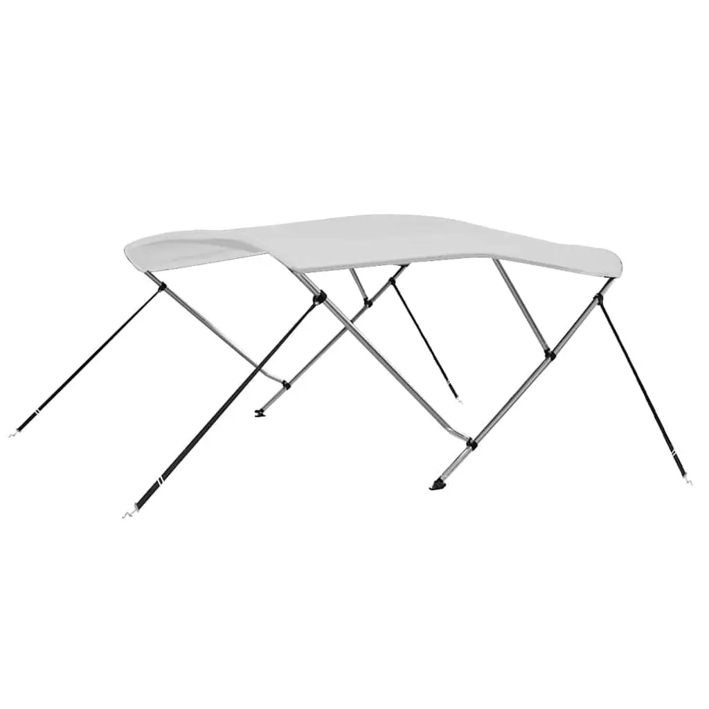 Boat Bimini Top 3 Bow Canopy White Adjustable Width Sun Shade Marine Protection