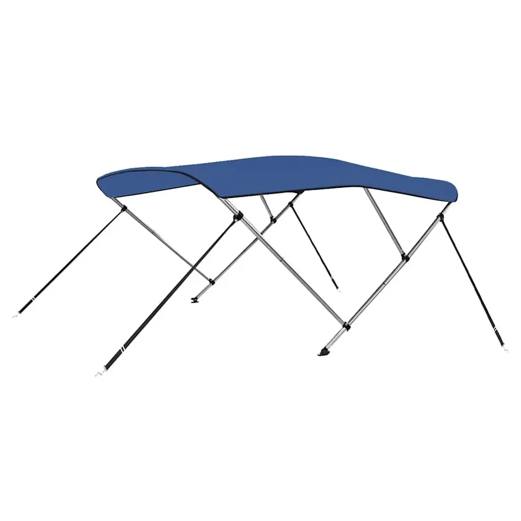 Boat Bimini Top Polyester Adjustable Width 3 Bow Frame Canopy Marine Blue