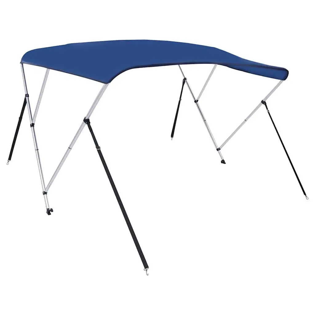 Boat Bimini Top Polyester Adjustable Width 3 Bow Frame Canopy Marine Blue