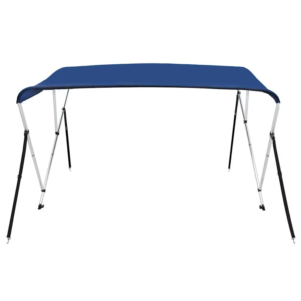 Boat Bimini Top Polyester Adjustable Width 3 Bow Frame Canopy Marine Blue