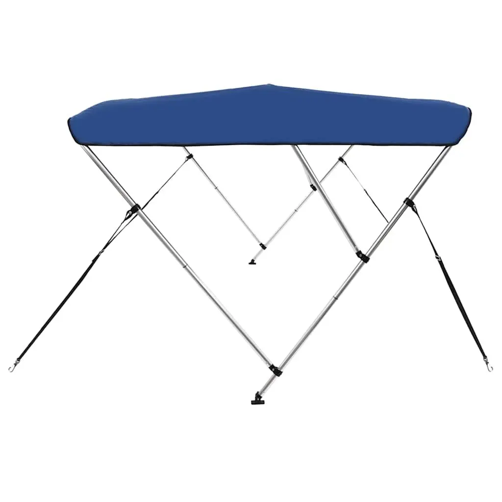 Boat Bimini Top Polyester Adjustable Width 3 Bow Frame Canopy Marine Blue