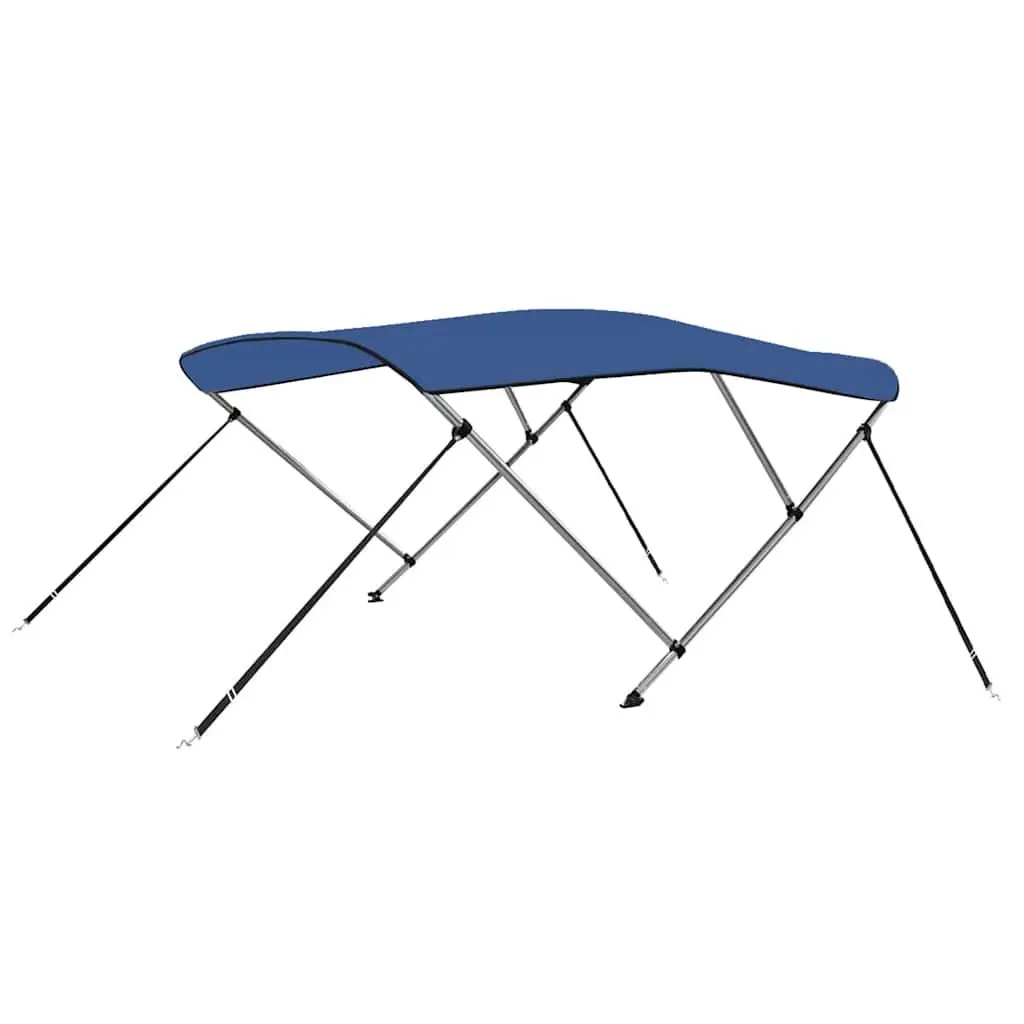 3 Bow Bimini Top Boat Canopy Blue Adjustable 185-198cm Width Sun Shade Cover