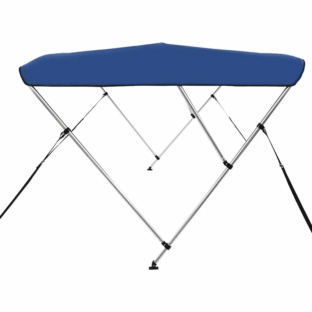 3 Bow Bimini Top Boat Canopy Blue Adjustable 185-198cm Width Sun Shade Cover