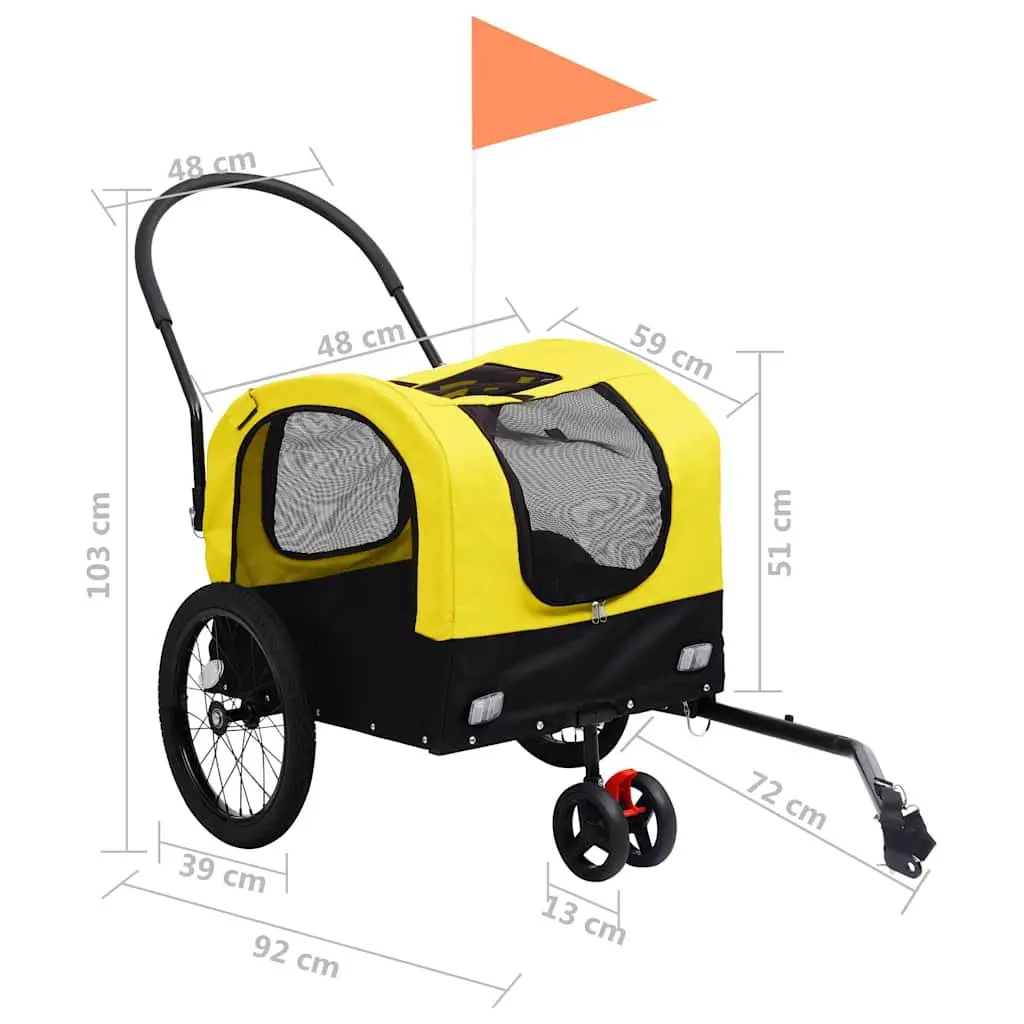 2-in-1 Pet Bike Trailer and Jogging Stroller
