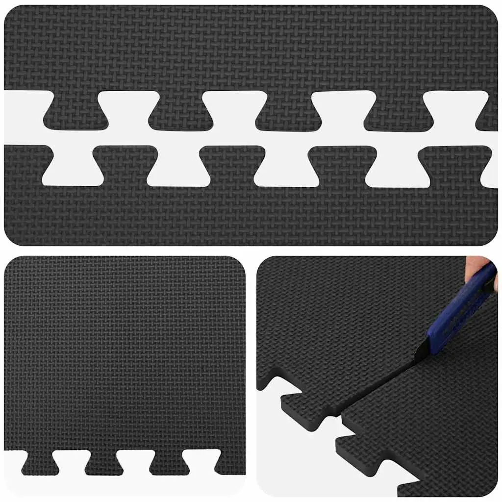 Exercise Floor Mats 12 pcs Puzzle Interlocking Foam Padding Home Gym Play Area