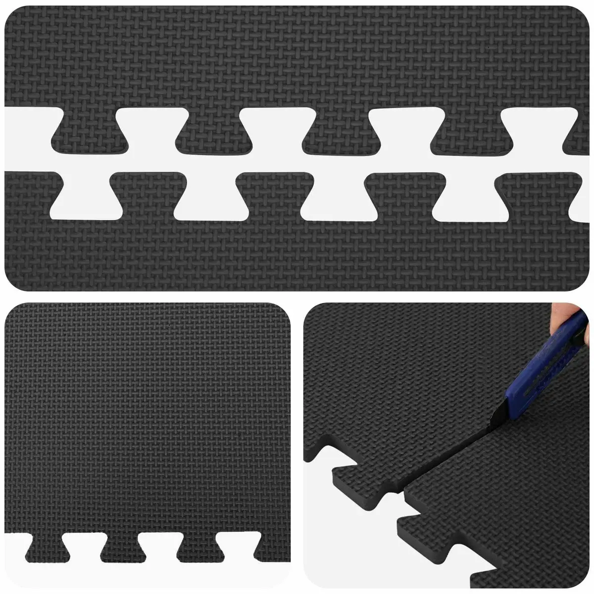 Exercise Floor Mats 24 pcs Puzzle Interlocking EVA Foam Gym Fitness Play Area