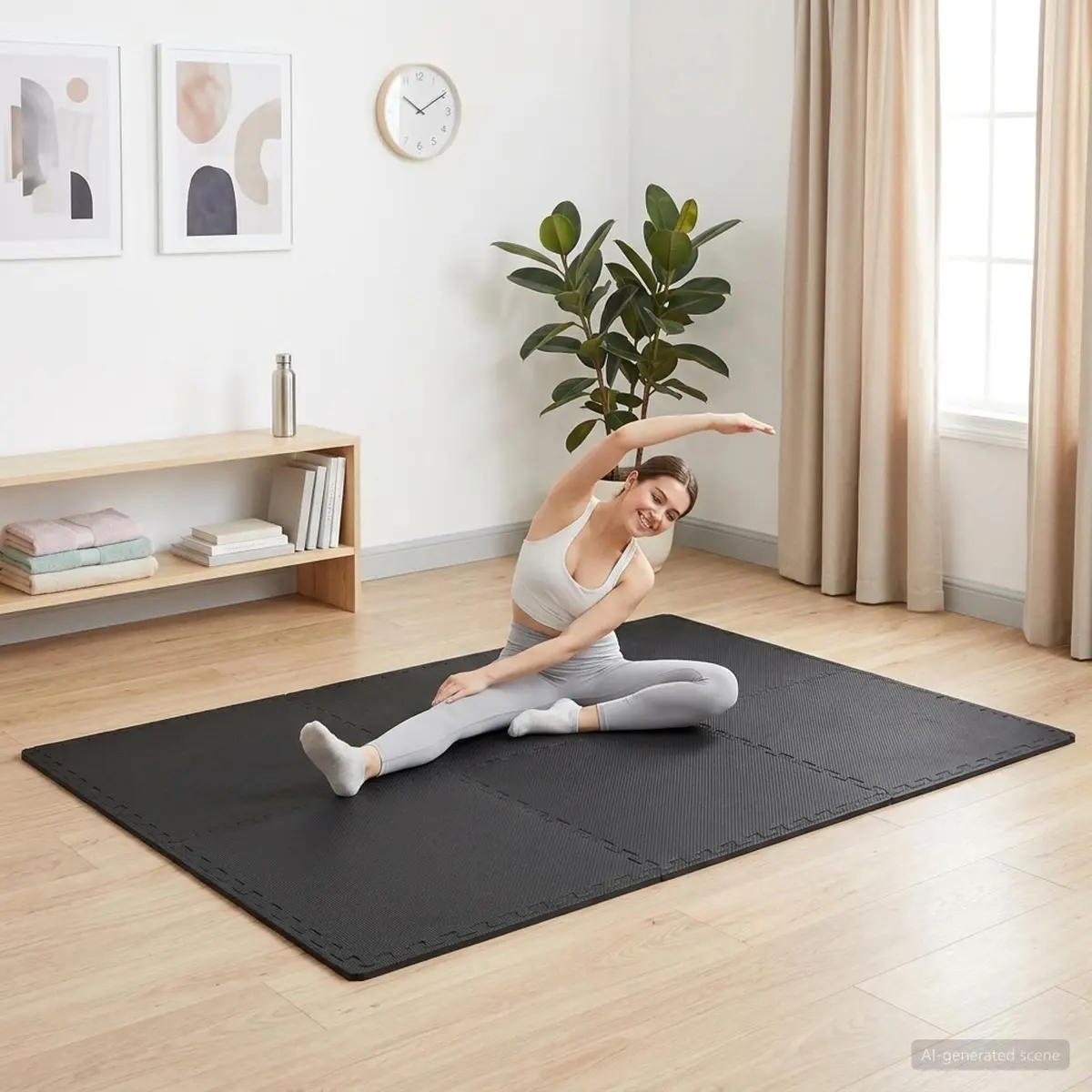 Exercise Floor Mats 24 pcs Puzzle Interlocking EVA Foam Gym Fitness Play Area