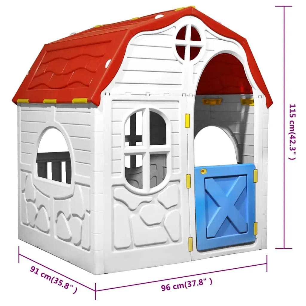 Multicolour Cottage-Style Kids Foldable Playhouse