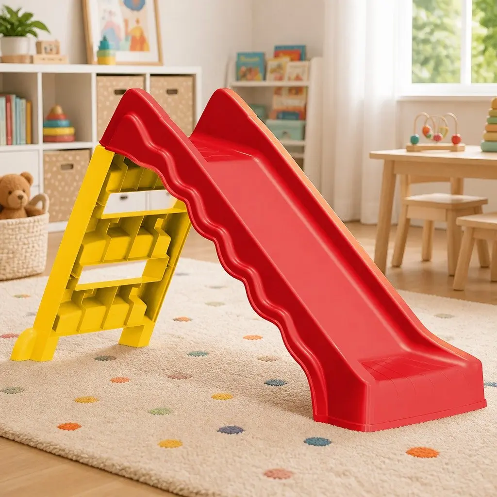 Foldable Slide for Kids in Red and Yellow