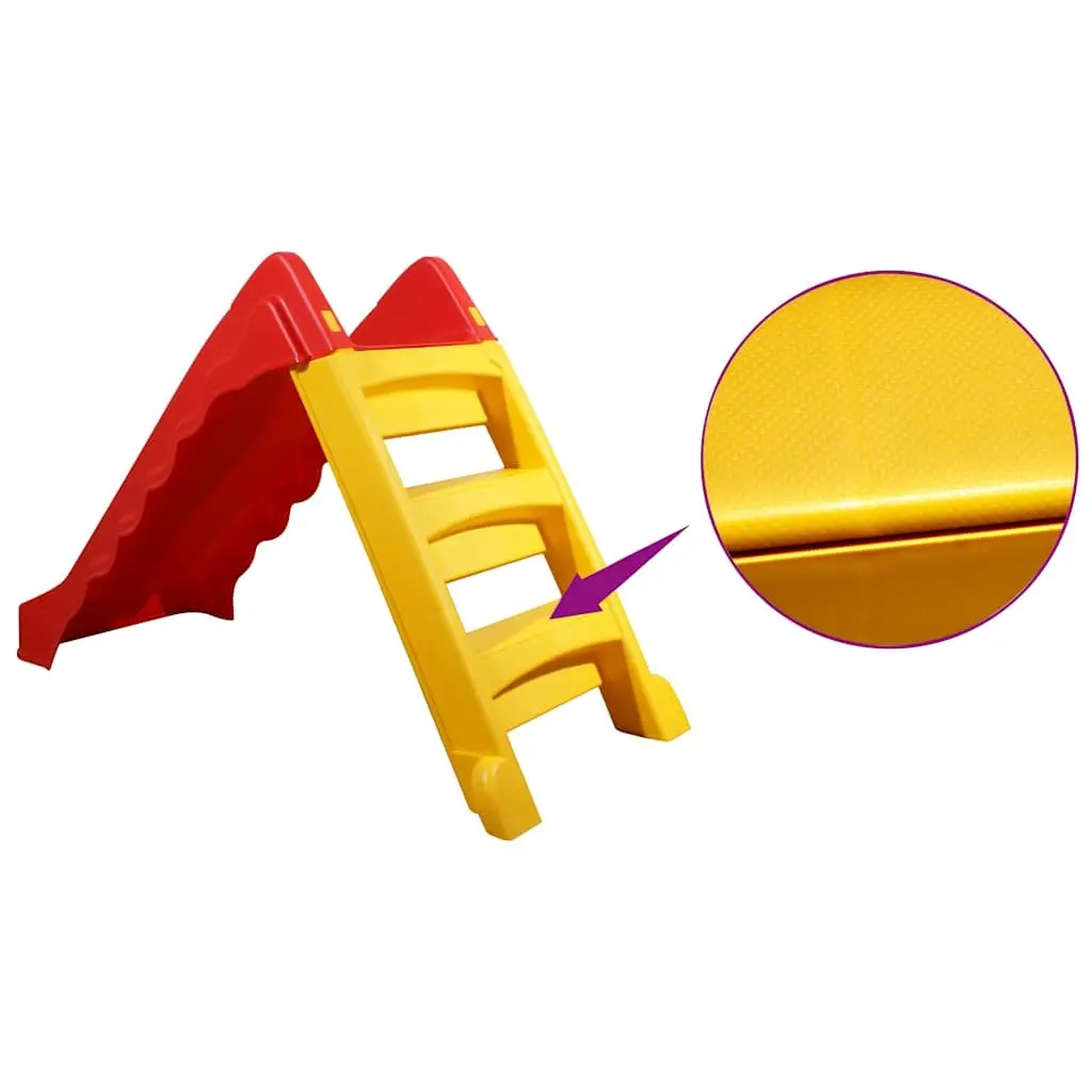 Foldable Slide Plastic Indoor Outdoor Play Equipment Red Yellow Multicolour