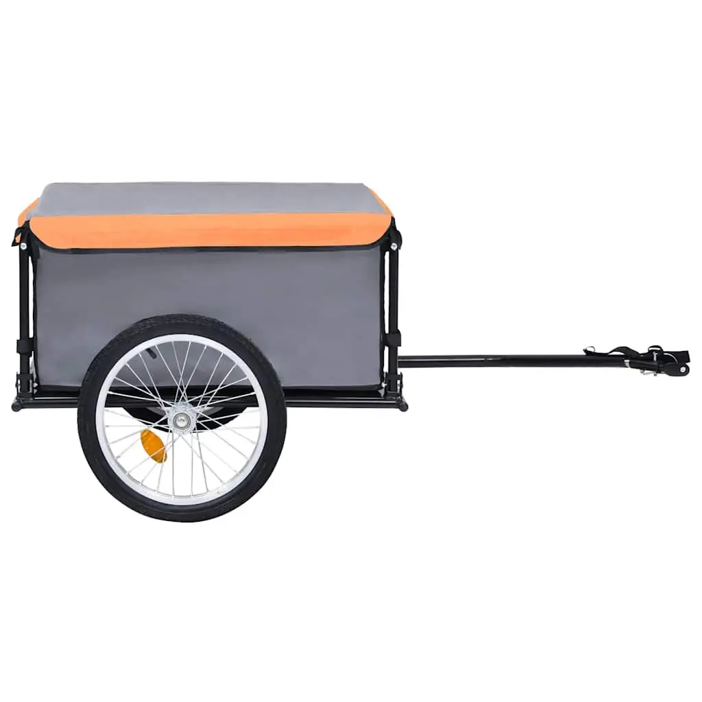 Bike Trailer Steel Frame Foldable Cargo 65 kg Capacity Grey