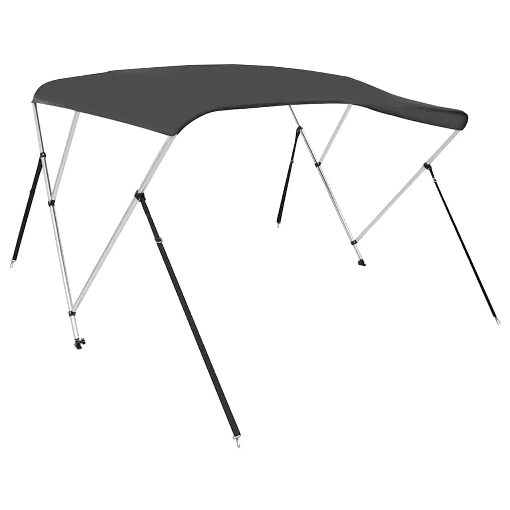 3 Bow Bimini Top Boat Canopy Anthracite Adjustable Width Marine Sun Shade