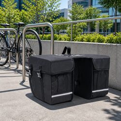 Waterproof Double Bicycle Pannier Bag 35L with Reflective Strips