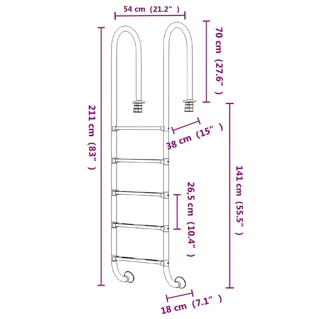 Stainless Steel Pool Ladder for Safe Access