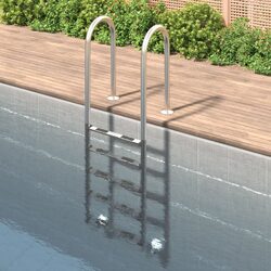 Sturdy Stainless Steel Pool Ladder 54x38x211cm