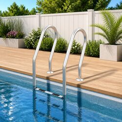 Sturdy Stainless Steel Pool Ladder with Non-Slip Steps